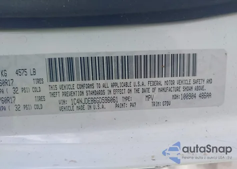 2016 Jeep Compass Latitude from USA, damaged, VIN 1C4NJDEB6GD596061